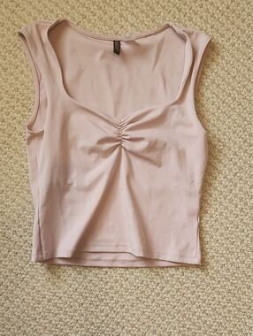 Divided Dusty Pink Ruched Front Crop Top